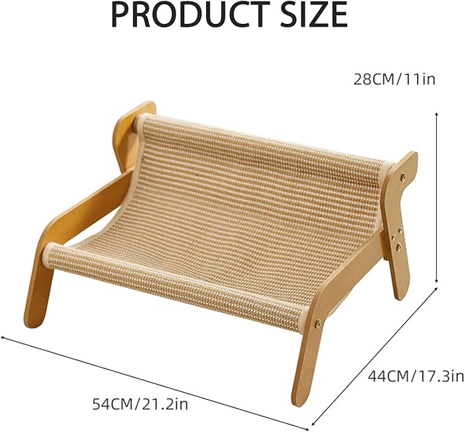 Mellowkin Cat Scratcher Couch, Double-Layer Lounger Cat Scratcher, The Claw Lounge, 2-in-1 Cats Scratch Pad and Lounger, Wear Resistant Scratching Sisal Chair for Indoor Cats (B)