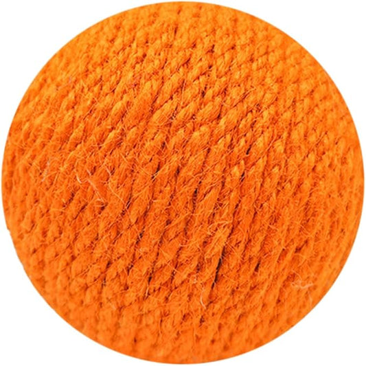 Extra Large 4-Inch Jute Cat Ball Toy (Orange)