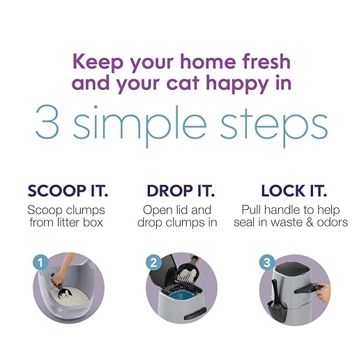 Litter Genie Plus Pail (Silver) | Cat Litter Box Waste Disposal System for Odor Control | Includes 1 Square Refill Bag
