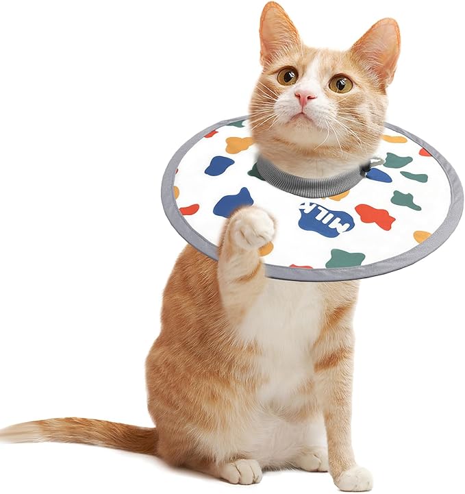 LOS ANDES Adjustable Cat Recovery & Protective Collar - Alternative to Traditional Neck Cones, Prevent Licking Wounds After Surgery, Lightweight Design for Kittens & Puppies