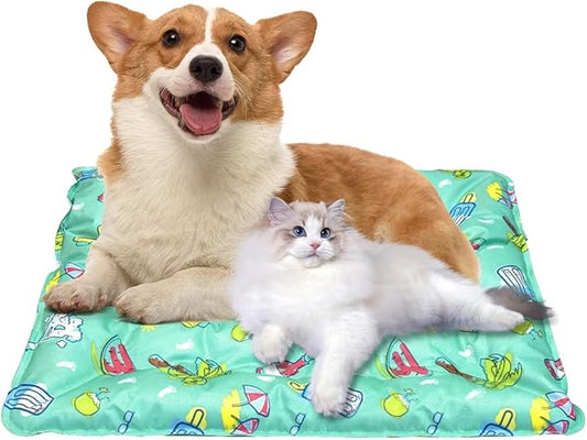 Cooling Bed for Dogs - Cats Cooling Mat Washable Pets Cooling Pad Non-Slip Keep Your Pet Cool in & Outdoor(15.75×19.69in)