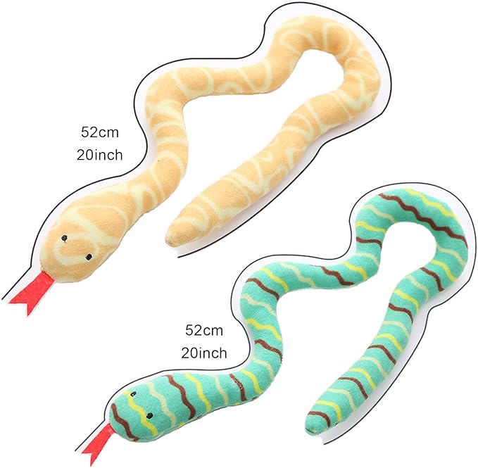 YUDANSI Cat Catnip Snake Toys for Indoor Cats, Snaky Toy 2 Pack for Kitten Play, Soft Plush Toy for Kitty Kicking Chewing and Teeth Cleaning, Interactive Colorful Simulation Toy for Pets Indoor