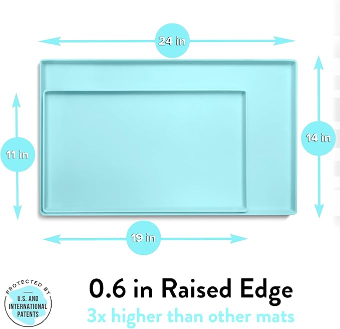 CatGuru Cat Food Mat, Small & Large Pet Feedingd Mat, 100% Waterproof Cat Mats for Food and Water, Silicone Mats for Pet Bowls, Non-Slip Placemat for Water Bowl or Fountain (Small, Aruba)