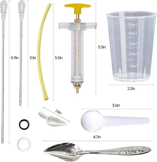 8 Pcs Bird Feeding Syringe Set Feeding Tubes for Baby Birds Parrot Hand Feeding Syringe Pet Syringe Feeding Tube Stainless Steel Metal Feeding Spoon Small Animals (20ml-Set of Eight)