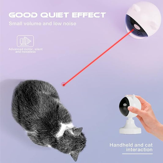 AAA AMUSANG Interactive Cat Toys for Indoor Cats, Cat Laser Toy Automatic for Bored Cats, Dual Mode, Auto On/Off, Adjustable Ranges, Type-C Rechargeable