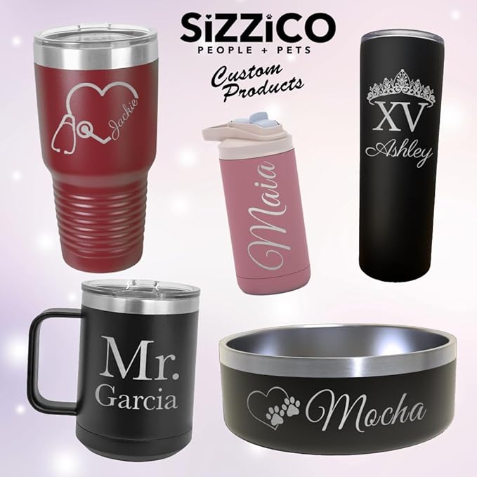 Custom Dog Bowl with Large Name - 304 Stainless Steel, Personalized Engraved, Nonslip, Custom Cat Bowl, Feeder, Pet Supplies, Food (Black, Medium -32oz)