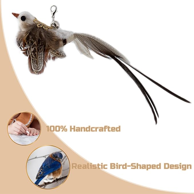 Update 2023 10 PCS Cat Feather Wand Toys With Bird & Butterfly for Indoor Cats and Kittens
