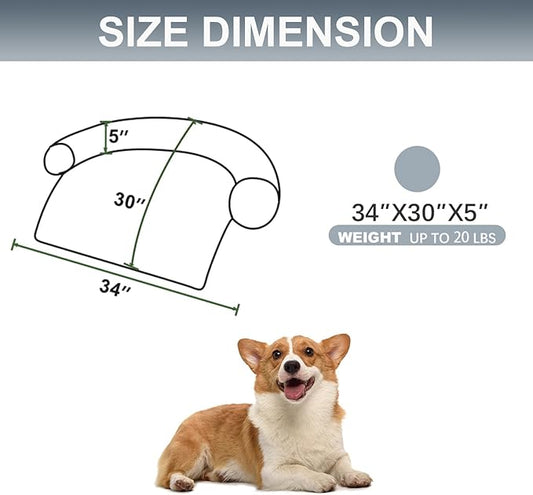 Calming Dogs/Cats Bed Mats, Dog Pad Washable Removable Couch Cover, Plush Long Fur Mat for Pets, Waterproof Lining, Perfect for Small, Medium and Large Dogs and Cats (Gradient Gray, 34"x30")