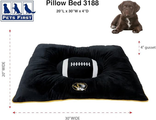 Pets First NCAA PET BED- Missouri Tigers Soft & Cozy Plush Pillow Bed. - Sports Dog Bed. Cuddle, Warm Collegiate Mattress Bed for Cats & Dogs