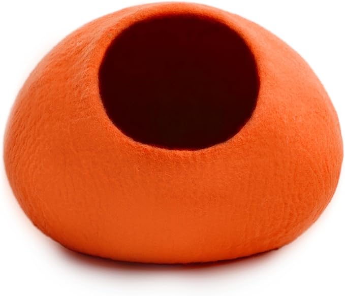 Woolygon Premium Wool Cat Cave Bed - Felt Cat Cave Handmade from 100% Merino Wool, Pet Friendly Felt Cat Bed for Indoor Cats and Kittens