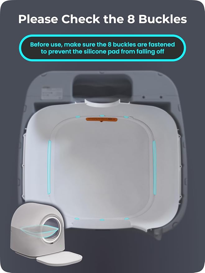 Self-Cleaning Litter Box Automatic Electronic Hands-Free Smart Robot self Cleaning Litter Box - Large 60L Capacity, Safe Anti-Pinch,with Deodorizer and Liner,for Multiple Cats (Grey Pro)