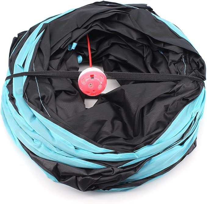 Bemodst Cat Tunnel for Indoor Cats, 5 Way Cat Tubes and Tunnels Collapsible S-Shape Small Animal Tubes Kitty Tunnels Interactive Maze Cat Toy for Kitten Rabbit Ferret - 5 Way