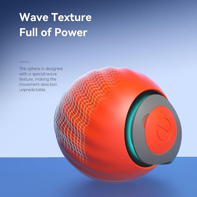 Speedy Sprint Ball Toy for Cat Type-C Rechargeable Interactive Cats Toy Orange