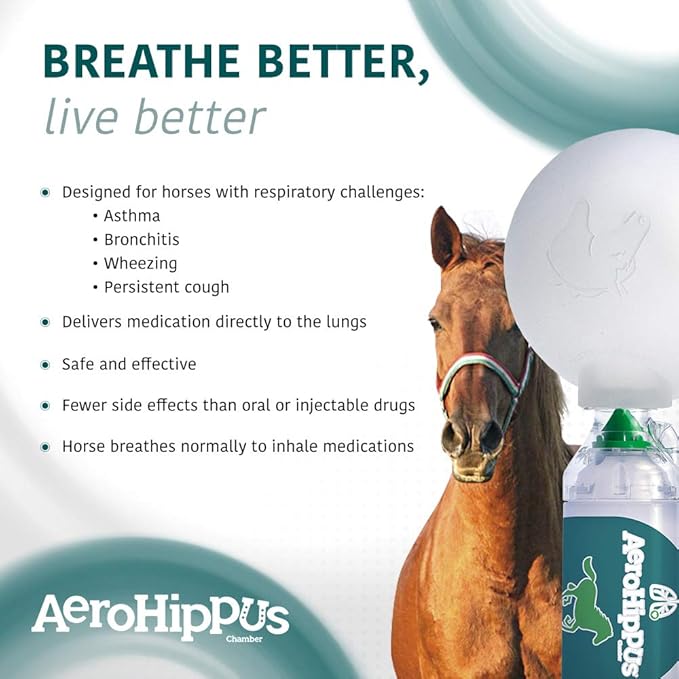 Equine Aerosol Chamber with Flow-Vu IFI Horse Inhaler for Respiratory Disease