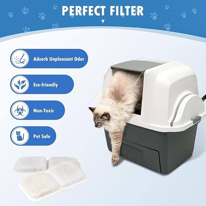 6 Pack Air Purifier Pad for Catit Airsift Jumbo/Regular/Smartsift Litter Box, Dual Action Filter to Keep Catit Litter Box Fresh Smellļ¼Cat Litter Box Filters Pads Replacementā¦