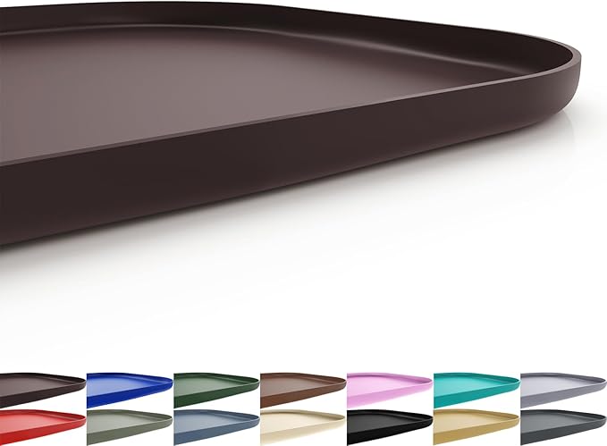 Silicone Pet Feeding Mat with Raised Edge for Food and Water, Dog Bowl Mats, Cat Bowls Placemat with High Lip for Floor Waterproof, Rubber Tray for Cats and Dogs 22 x 14 x0.8 Dark Brown