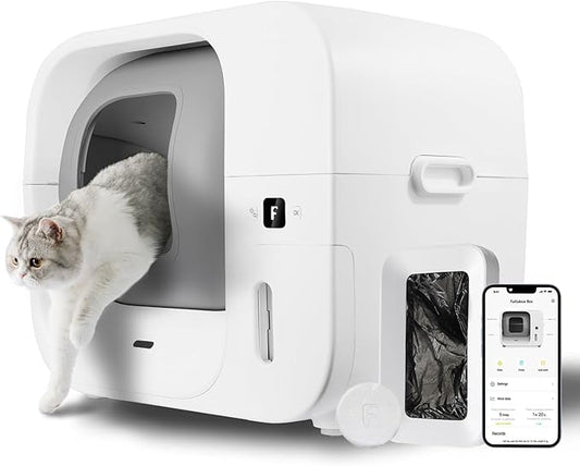 Furbulous True Odor-Free Self Cleaning and Packing Litter Box, Automatic Cat Litter Box with Self-Pack and Refill System, APP Control, Extra Large Space for 3.3-22 lbs Cats, Upgraded Version