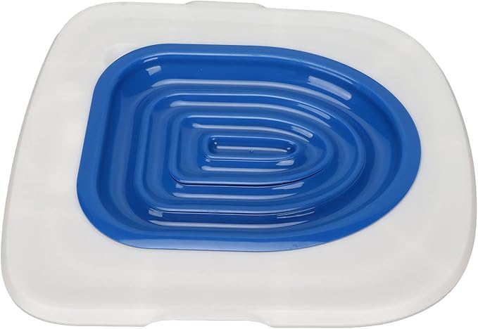 Ejoyous Cat Toilet Training Kit, Reusable Cat Toilet Trainer for Pet Cleaning, Universal Potty Training Toilet System Train Cat to Use Toilet (White Tray, 1 Blue Inner Support)