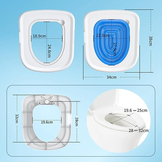 Cat Toilet Training Kit Cat Toilet Trainer Kit for Teach Cat to Use Toilet Cat Toilet Training System Universal Reusable Kitty Toilet Training Kit (White Tray, 1 Blue Inner