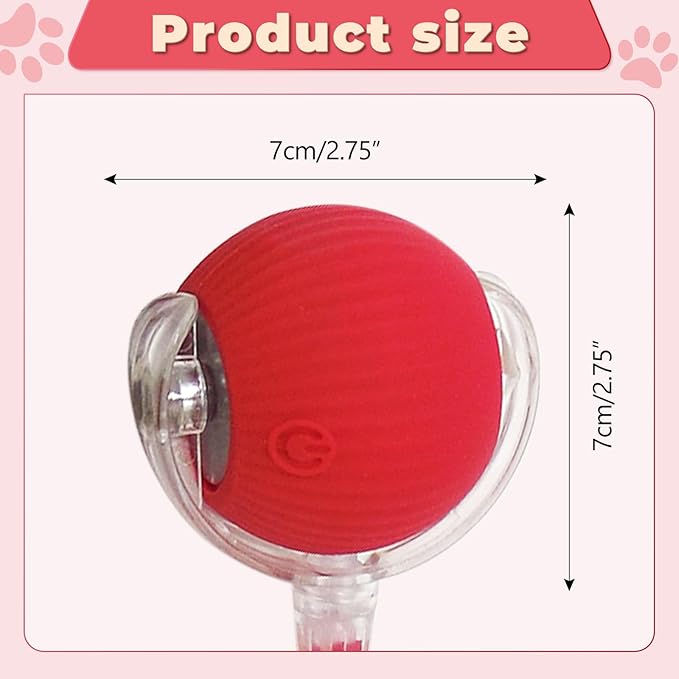 New Interactive Rolling Dog Ball, Interactive Cat Toys for Indoor Cats, 360° Smart Cat Toys Ball for Small Medium Cats Dogs, Red 1pcs