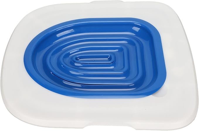 Cat Toilet Ing Kit, Training Universal Reusable Environmentally Kit, Potty Seat, Litter Boxes Friendly Trainer for Pet Cleaning Systems Plastic Er Cleaning, Supply, Teach to Use (White Tray, 1 Blue