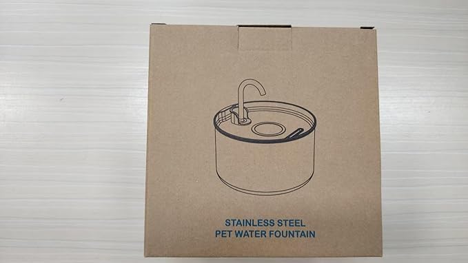 AOOGITF Cat Water Fountain + 6 Filters + 3 Sponges, 304 Stainless Steel Pet Water Fountain, 24 Hours Keep The Water Clean, 74oz Capacity, Ultra-Quiet, No Sputter, Compact, Easy Cleaning