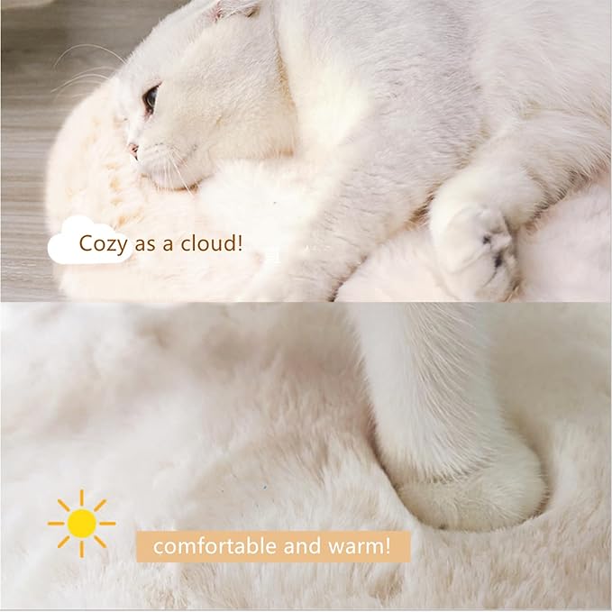 SHENGOCASE 2-Pack Cat Dog Bed Cushion, 10.6" x 17.5", Faux Rabbit Fur, for Wall Box House Crate Cage Kennel Perch, Cat Tree Pillow Pad Mat Replacement