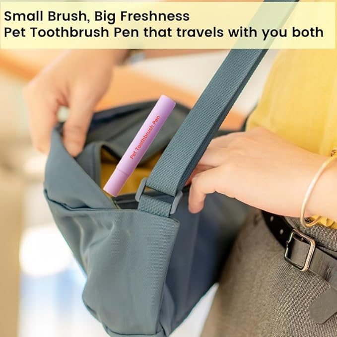 Pet Toothbrush Pen & Oral Repair Gel for Dogs & Cats – Teeth Cleaning Pen, Natural Plant Substance Tartar Remover for Repairing Pets' Teeth (1pcs)