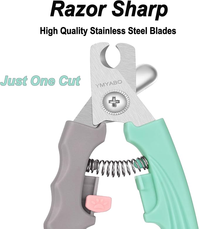 Dog Nail Clipper,Pet Nail Trimmers Safety Guard to Aviod Over Cutting,Puppy Cat Claw Trimmer,with Free Dog Comb & Nail File, Sharp Grooming Clipper, Great for Thick Toenail, Green