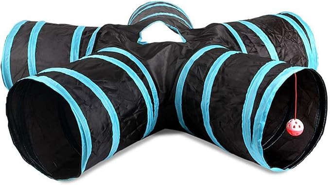 Indoor Outdoor Cat Play Tunnel - Large Cat Toy Kitten Kitty Rabbit (5 Way) Tunnel