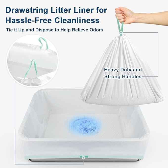 19.6''x13.7''x6'' Suzzipaws Stainless Steel Litter Box, Open Top Sifting Litter Box for Pine Pellets, Metal Litter Pan Tray System with Pee Pads & Liners, Odor Control, Low Dust, Easy Cleaning