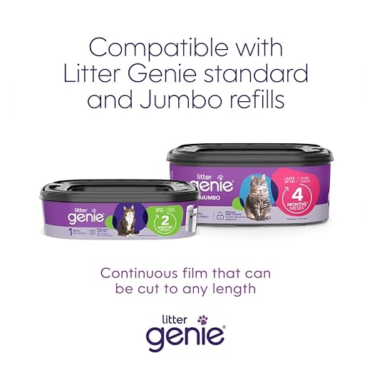 Litter Genie Standard Pail (Silver) | Cat Litter Box Waste Disposal System for Odor Control | Includes 1 Square Refill Bag