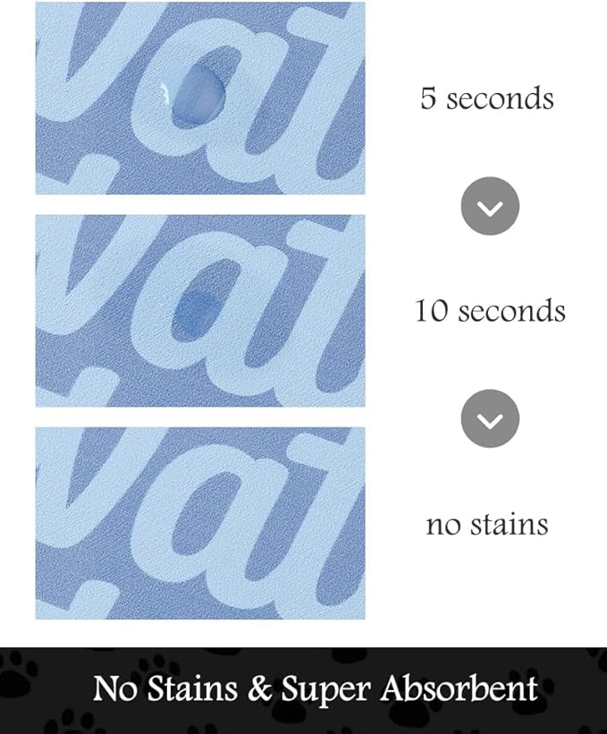 Pet Feeding Mat-Absorbent Dog Mat for Food and Water Bowl-No Stains Quick Dry Water Dispenser Mat-Dog Accessories Pet Supplies-Bowl for Messy Drinkers(Words,17"x34"