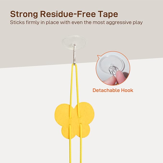 Potaroma Interactive Cat Feather Toys 5 Pcs, Cat Teaser Retractable Hanging Indoor Kitten Play Chase Exercise, Mental Physical Stimulation for All Breeds and Species