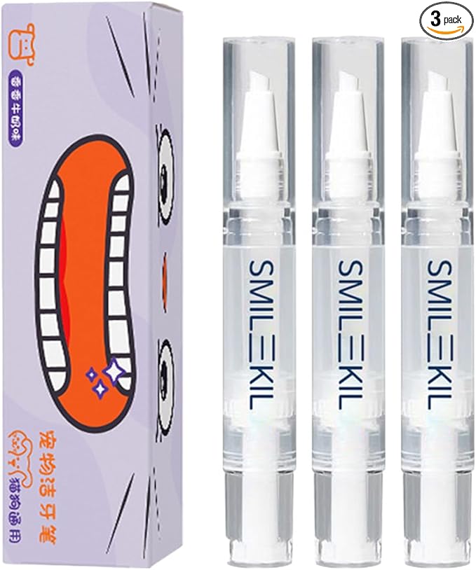 Three Pieces of Dog and cat Tooth Cleaning Pen Oral Repair Gel Toothbrush Tooth Care Gel Pen