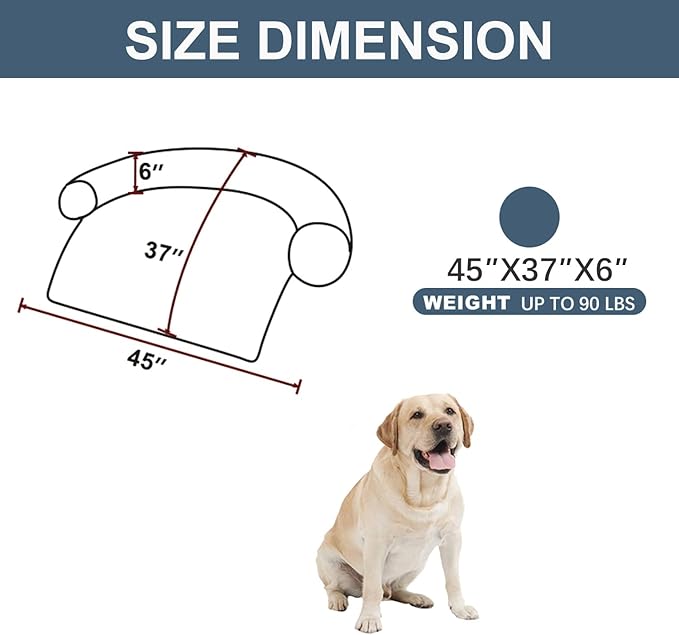 Calming Dogs/Cats Bed Mats, Dog Pad Washable Removable Couch Cover, Plush Long Fur Mat for Pets, Waterproof Lining, Perfect for Small, Medium and Large Dogs and Cats (Navy Blue, 45"x37")