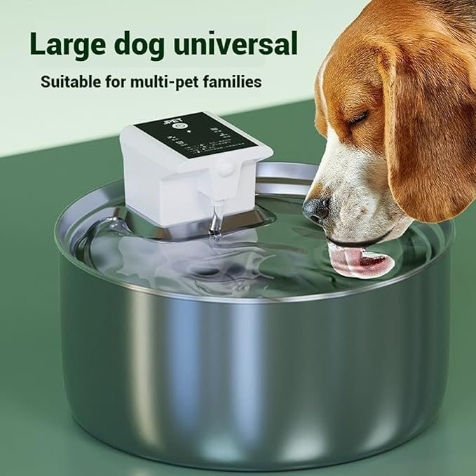 Flowzy Water Fountain, Flowzy Dog Water Fountain, 7L/1.8 Gal Stainless Steel Pet Water Fountain with Motion Sensor,Wireless Ultra-Quiet,3 Modes&5000mAH,Multi-Filtered with 8 Filters (Standard, 1)