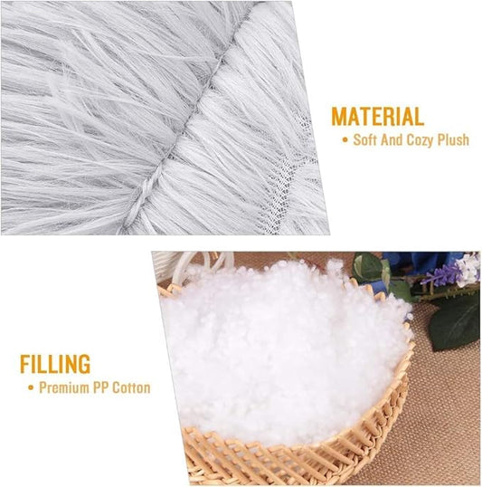 Large Cat Beds for Indoor Cats - Dog Bed Washable 24 inches for Small Medium Dogs, Anti Anxiety Round Fluffy Plush Faux Fur Cat Bed, (Large 24" L x 24" W)