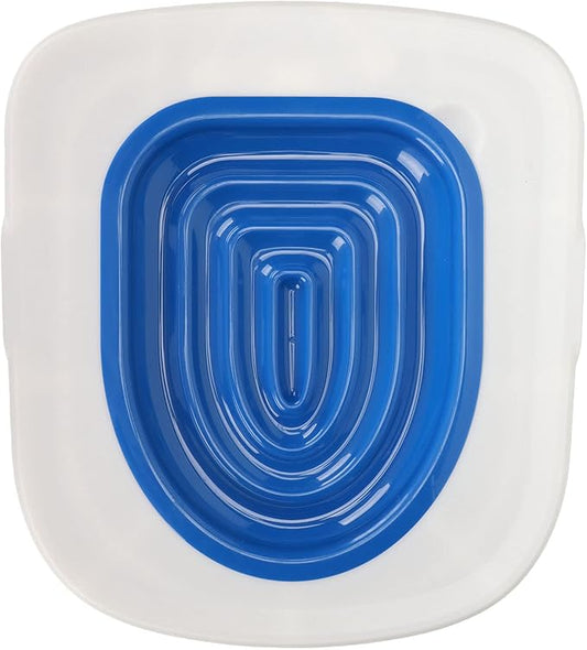 Cat Toilet Training Kit Cat Toilet Trainer Kit for Teach Cat to Use Toilet Cat Toilet Training System Universal Reusable Kitty Toilet Training Kit (White Tray, 1 Blue Inner