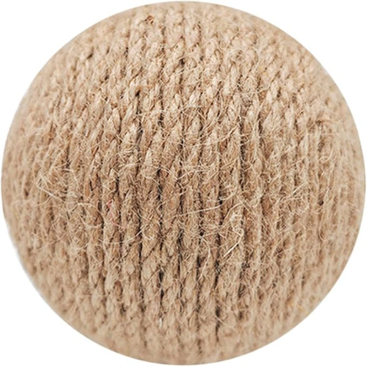 Extra Large 4-Inch Jute Cat Ball Toy (Beige)