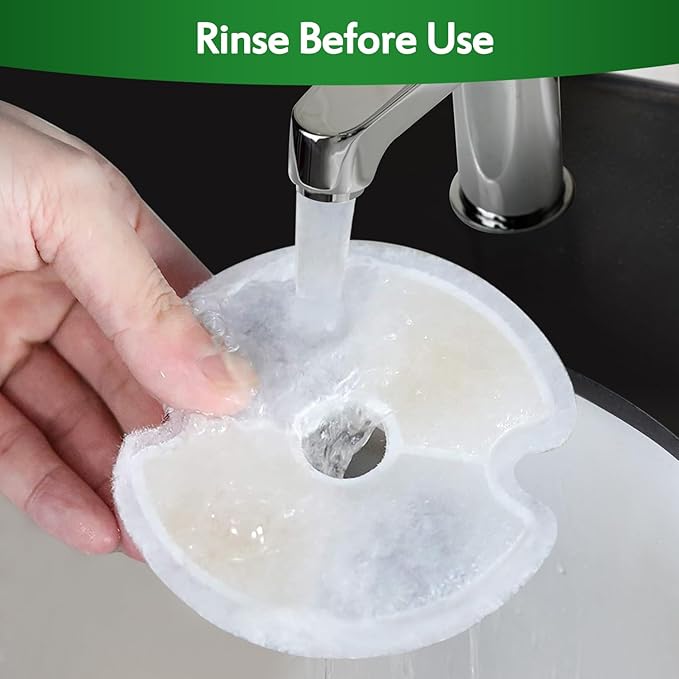 Cat Water Fountain Filter, Multiple Filtration Pet Water Fountain Replacement Filter,8 Cotton Activated Carbon Cat Fountain Filters and 8 Pre-filter Sponges (8+8 Pack)