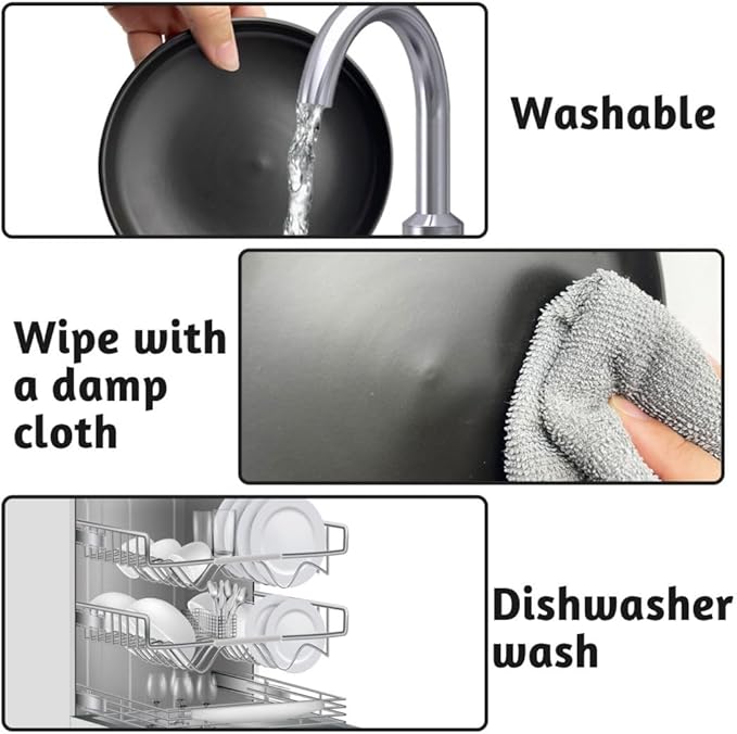 Fhiny 3PCS Ceramic Shallow Cat Dish, 6 Inch Whisker Fatigue Free Cat Feeder Bowls Food Saucer Single Pet Plate Great for Kitten Kitty Flat Faced Short Legged Cat Dishwasher Safe