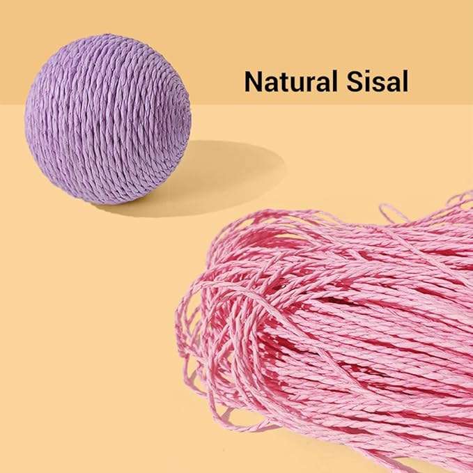 Extra Large 4-Inch Sisal Cat Ball Toy (Pink)