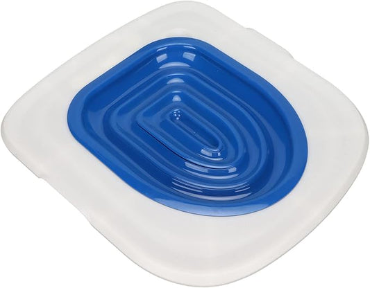 Cat Toilet Trainer Kit, KIMISS Cat Toilet Training Kit Universal Reusable Environmentally Friendly Cat Toilet Trainer for Pet Cleaning Cat Training Toilet (White Tray, 1 Blue Inner Support)