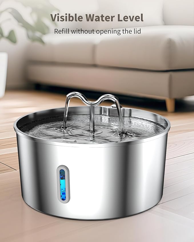 Dog Water Fountain Stainless Steel, 7L/236oz Dog Water Bowl Dispenser for Large Dogs, Automatic Cat Water Fountain