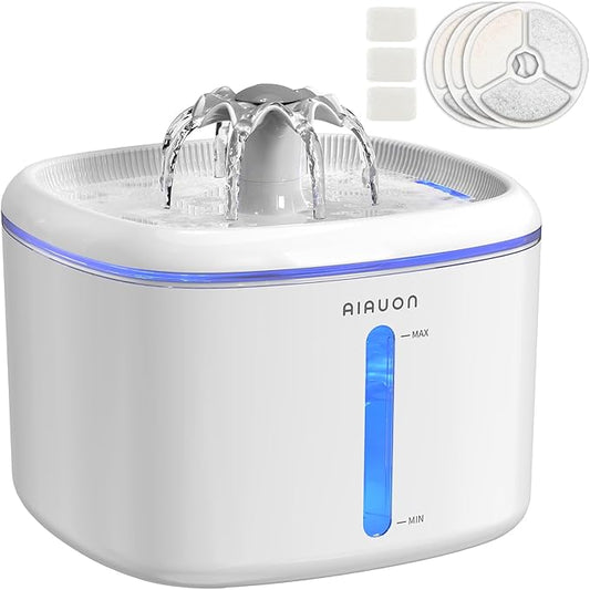 Cat Water Fountain,2.5L/85oz Pet Cat Fountain – Ultra Quiet Upgraded Automatic Pet Water Dispenser with 3 Replaceable Filters, Indoor Cat & Dog Drinking Bowl (W01 Pro)-1