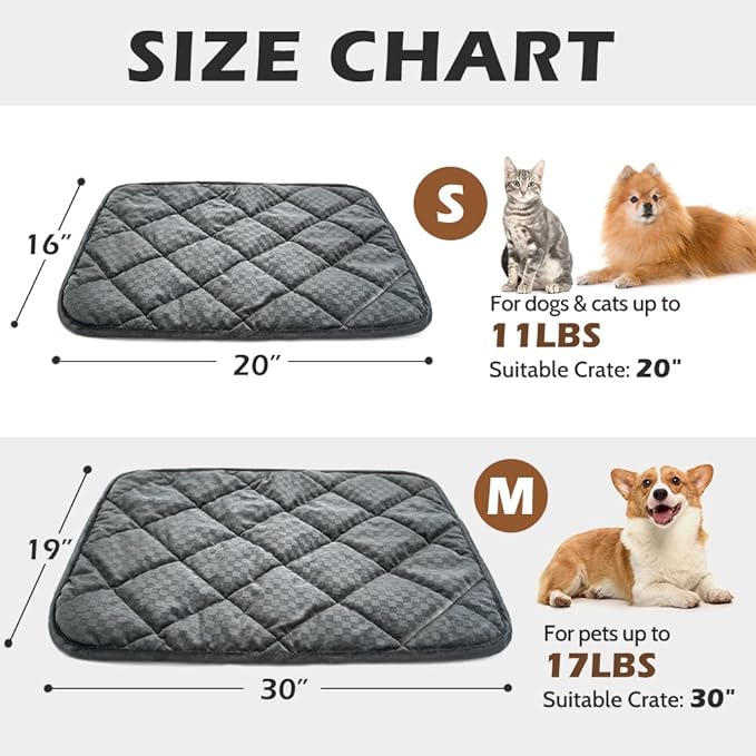 ARGOPET Cat Bed (30x19in) Self Warming, Polyester, Checkered Grey, 16oz, Machine Washable, Anti-Slip, Pet Bed Mat for Indoor & Outdoor Pets