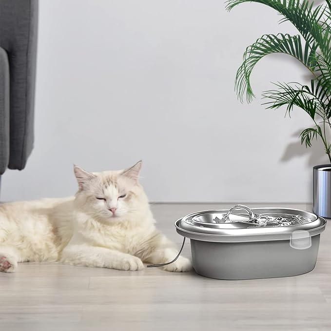 Cat Water Fountain Filters, Compatible with Stainless Steel Pet Fountain 8 Filters with 8 Sponges Replacement Filters for Cat Fountain (8 Filters& 8 Sponges)