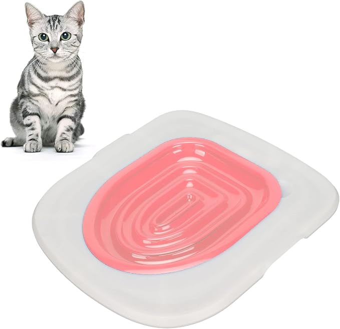 Ejoyous Cat Toilet Training Kit, Reusable Cat Toilet Trainer for Pet Cleaning, Universal Potty Training Toilet System Train Cat to Use Toilet (White Tray, 1 Inner Support)