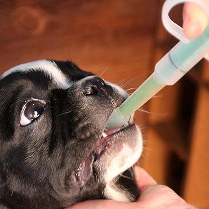 Green Medicine Feeder for Pets, Pill Guns for Dog and Cat, Pet Medical Feeding Dispenser Tool for Small Animal, Cat Tablet Soft Tip Syringe Double Feed Medicine Water Nursing Supplies